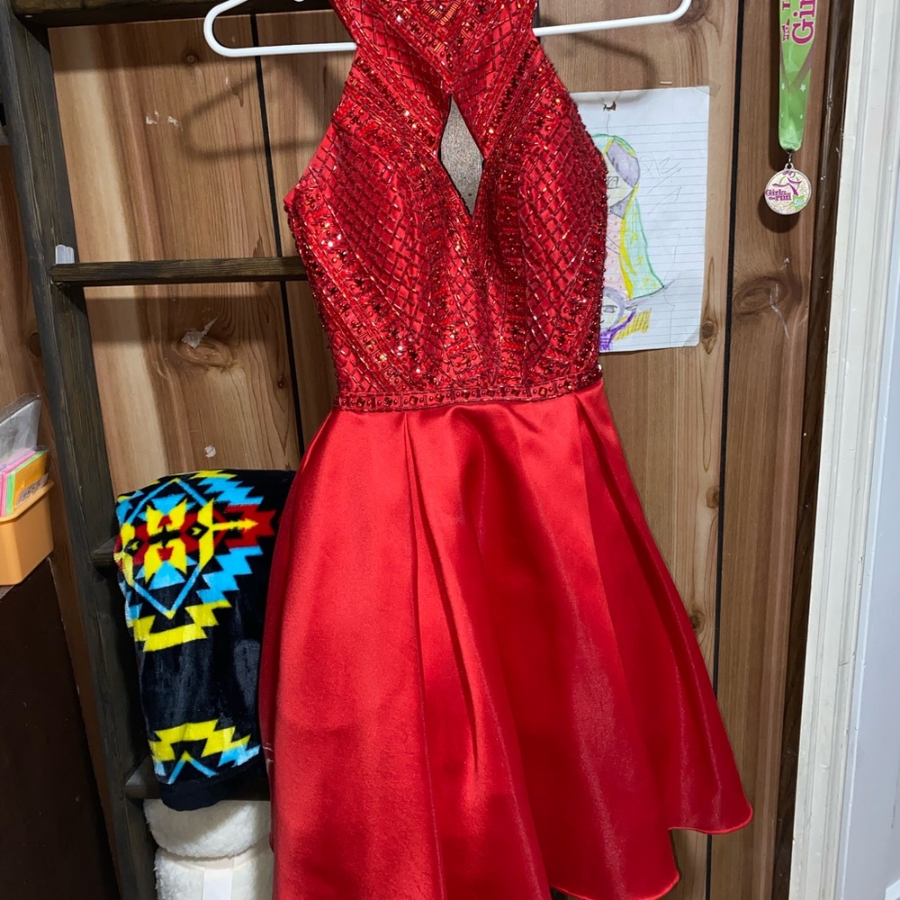 Glamorous Red Halter Dress